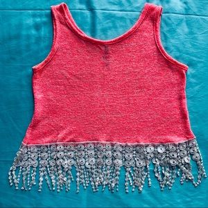 Girls Hot Peach Tank Top